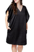 Sexy Black Flutter Sleeve Plus Size Shift Dress